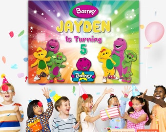 Barney Birthday Backdrop, Barney Decoration, Barney Party, Barney Birthday Backdrop, Barney Birthday Invitation, Barney Backdrop