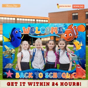 Printable Custom Photo Booth Frame School, Back to School Props, Finding Nemo Decorations, Digital Download