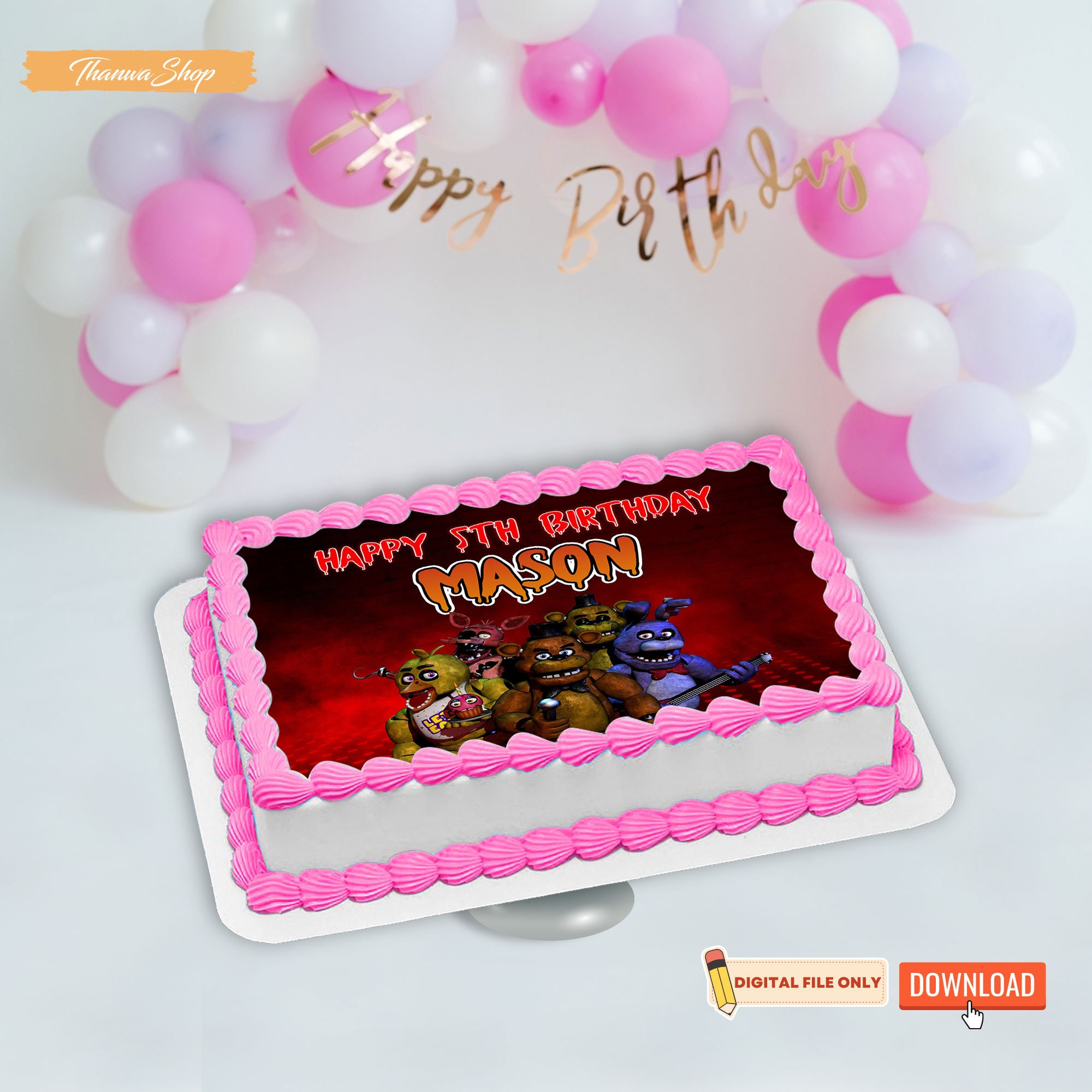 Printable Freddy Cake Topper Fnaf Cake Topper Fnafs Cake - Etsy Canada