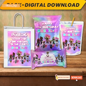 Video Game Party Supplies, Kids Birthday Bundle Party Kit, Kids Birthday Chip Bag, Video Game Birthday, Kids Birthday Chip Bag