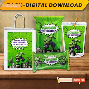 Hulk Partyzubehör zum ausdrucken, Superhelden-Partyzubehör, Superhelden-Partyzubehör, Der unglaubliche Hulk, Party-Zubehör
