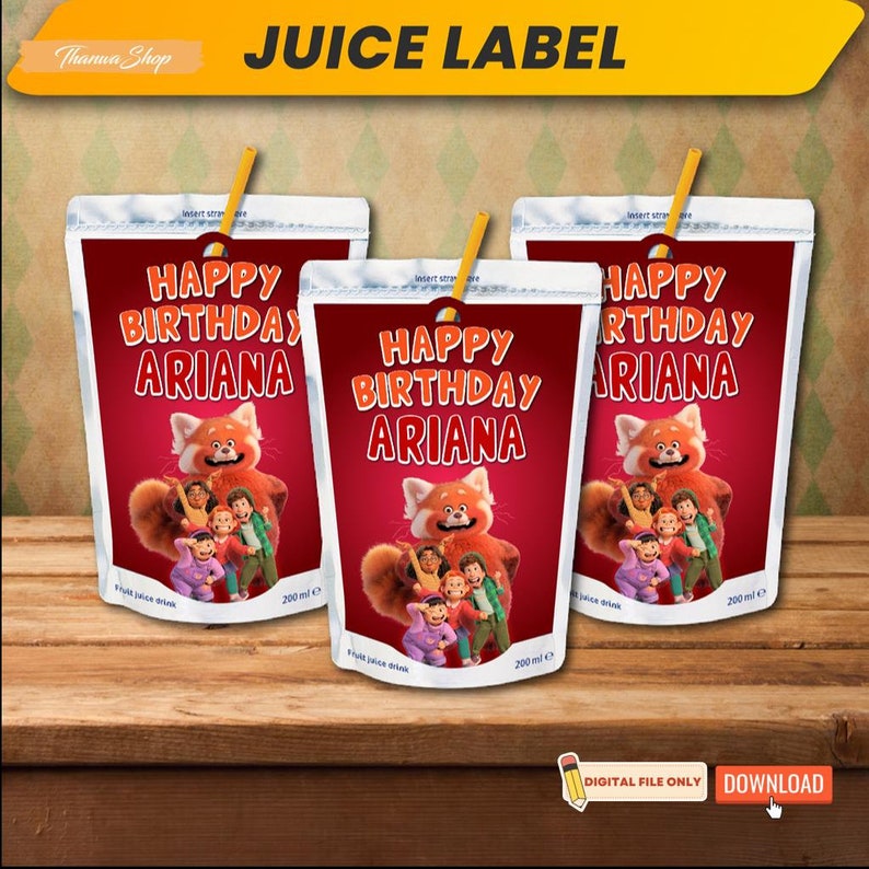 Printable Personalized Turning Red Party Supplies Bundle Etsy