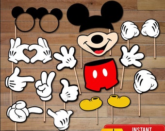 Micky Maus Photo Booth Rahmen, Micky Maus Geburtstag Dekor, Photobooth Requisiten Micky Maus, Geburtstag Dekoration Digital Download