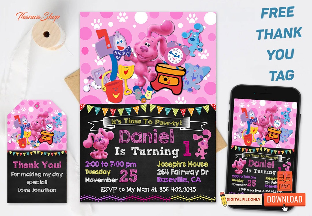 Blues Clues Invitation, Kids Birthday Invitation, Printable Birthday ...
