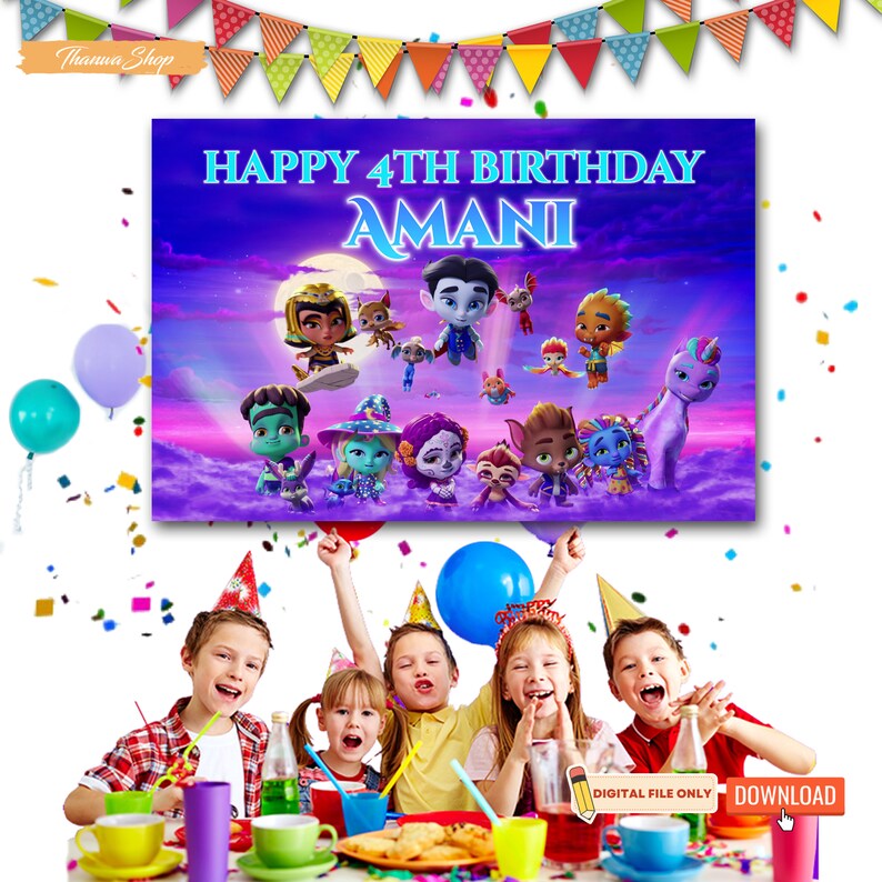 Monster Birthday Banner Custom Photo Birthday Backdrop - Etsy