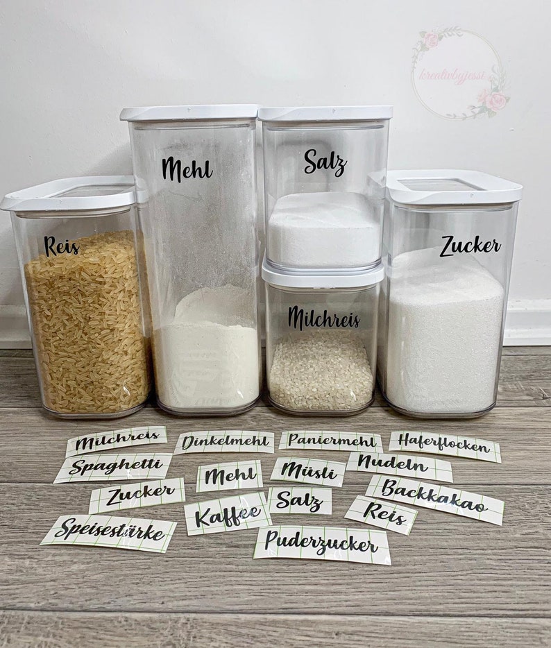 Aufkleber, Etiketten für Vorratsdosen, Vorratsgläser, z. B. für Mehl, Zucker, Nudeln etc. Bild 8