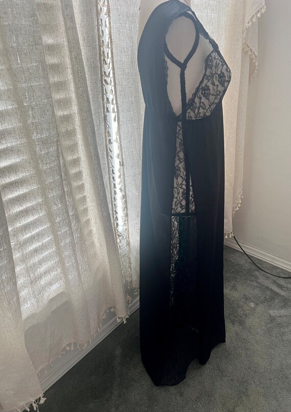 Vintage Lace Black Maxi Slip NIGHTGOWN Small - image 5