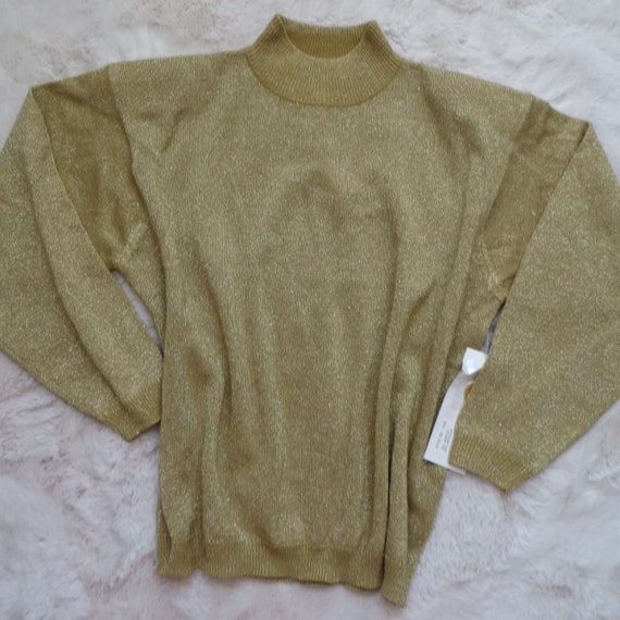 1980’s Gold Crew Neck Holiday Sweater