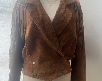 Vintage Yearbook brown western style suede medium Jacket