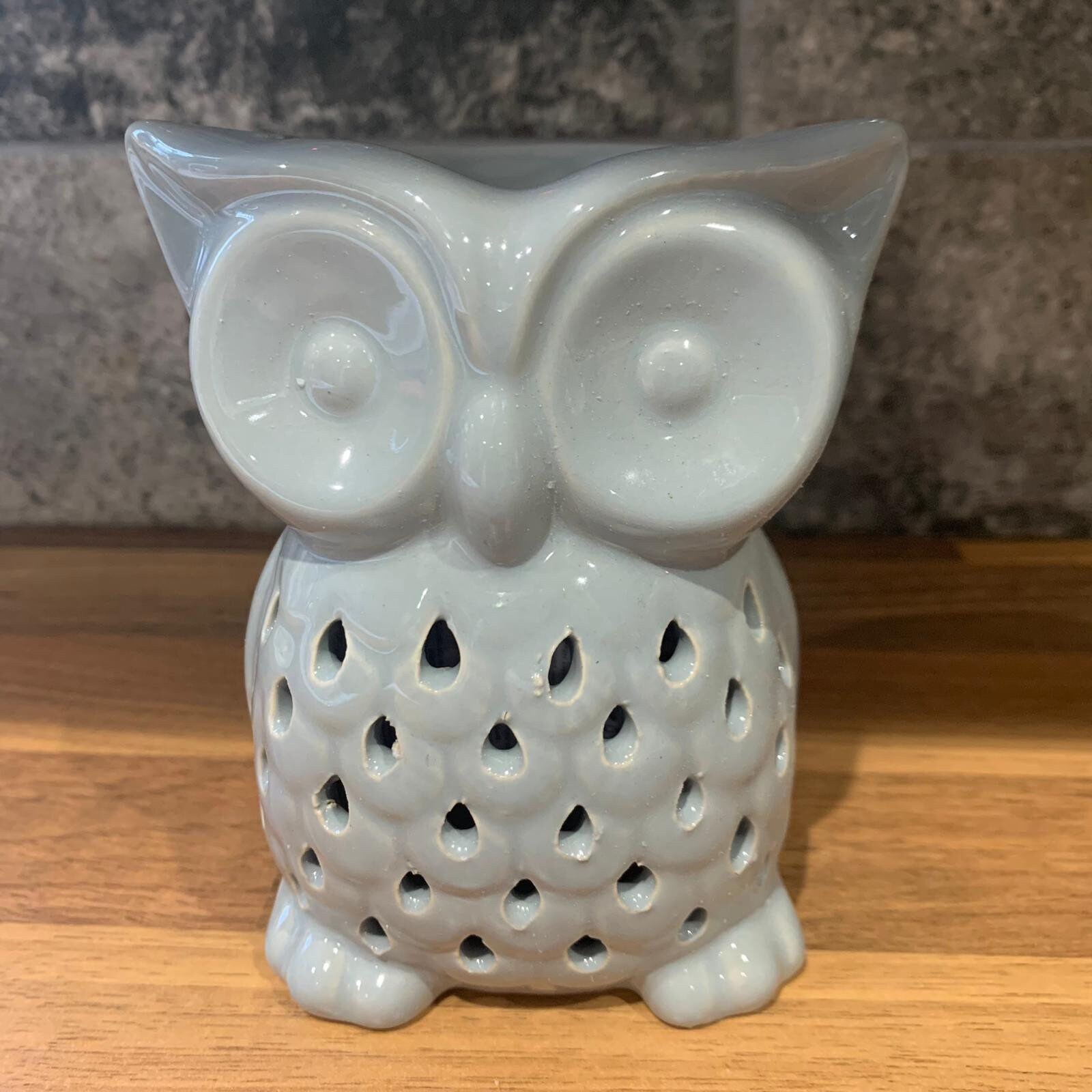 Owl Wax Warmer Grey Wax Burner Large Ceramic Oil Burner Etsy