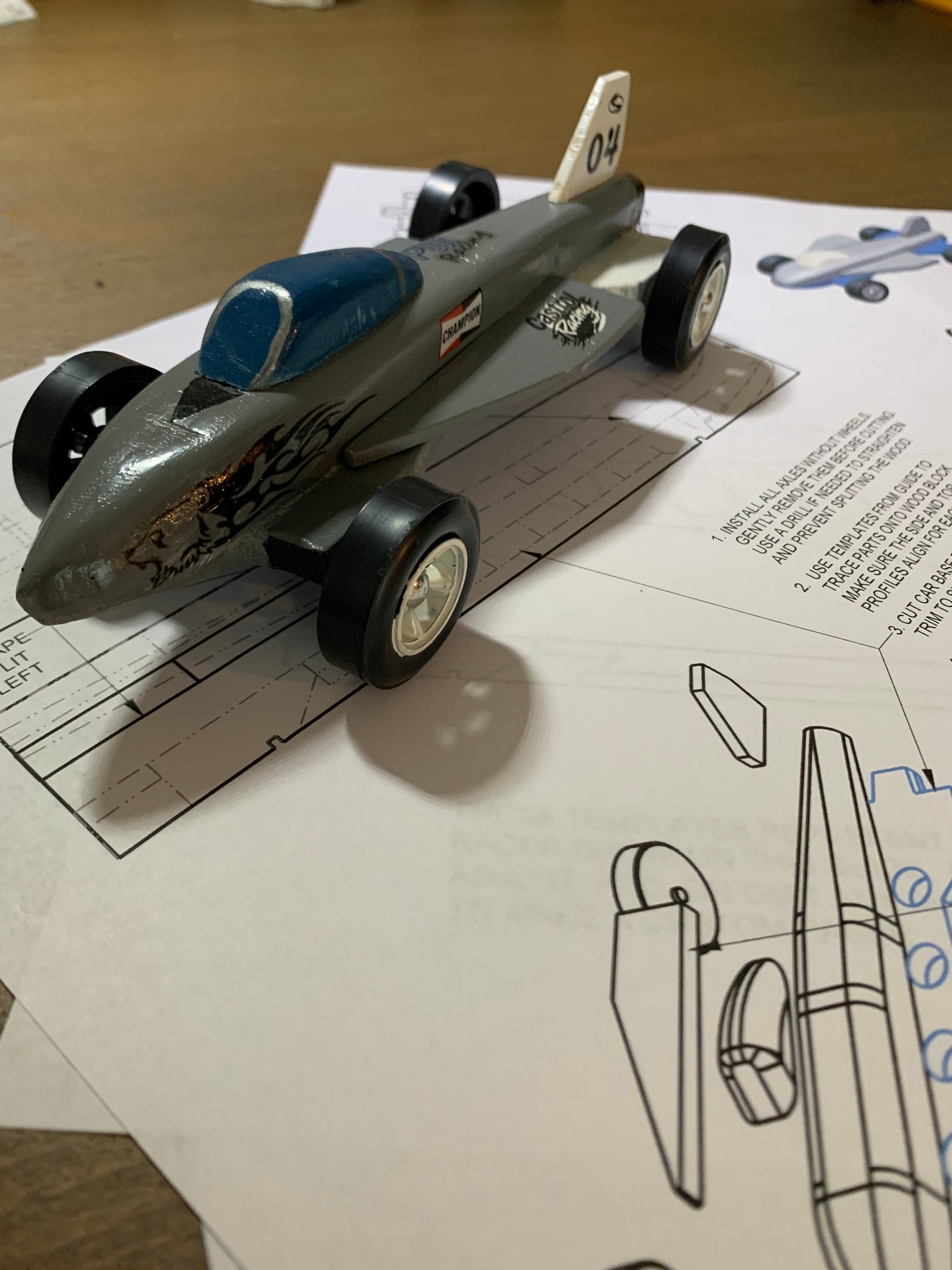 Pinewood Derby Custom Body Plansaerojet Etsy