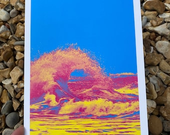 Breaking Wave Greeting Card, Crashing Ocean Wave, Seascape Greeting Card, Blank Ocean Card, Surf Greetings Card, Everyday Stationary, travel