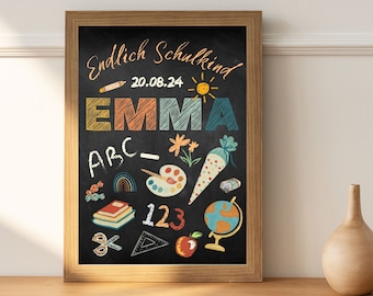 School enrollment poster blackboard name poster school child gift for school enrollment boy girl school enrollment decoration abc poster school start alphabet