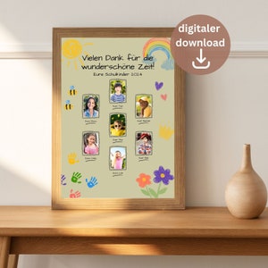 Farewell gift Kindergarten Farewell gift Kita team Thank you poster Gift for educator with heart finally school child Poster Kita