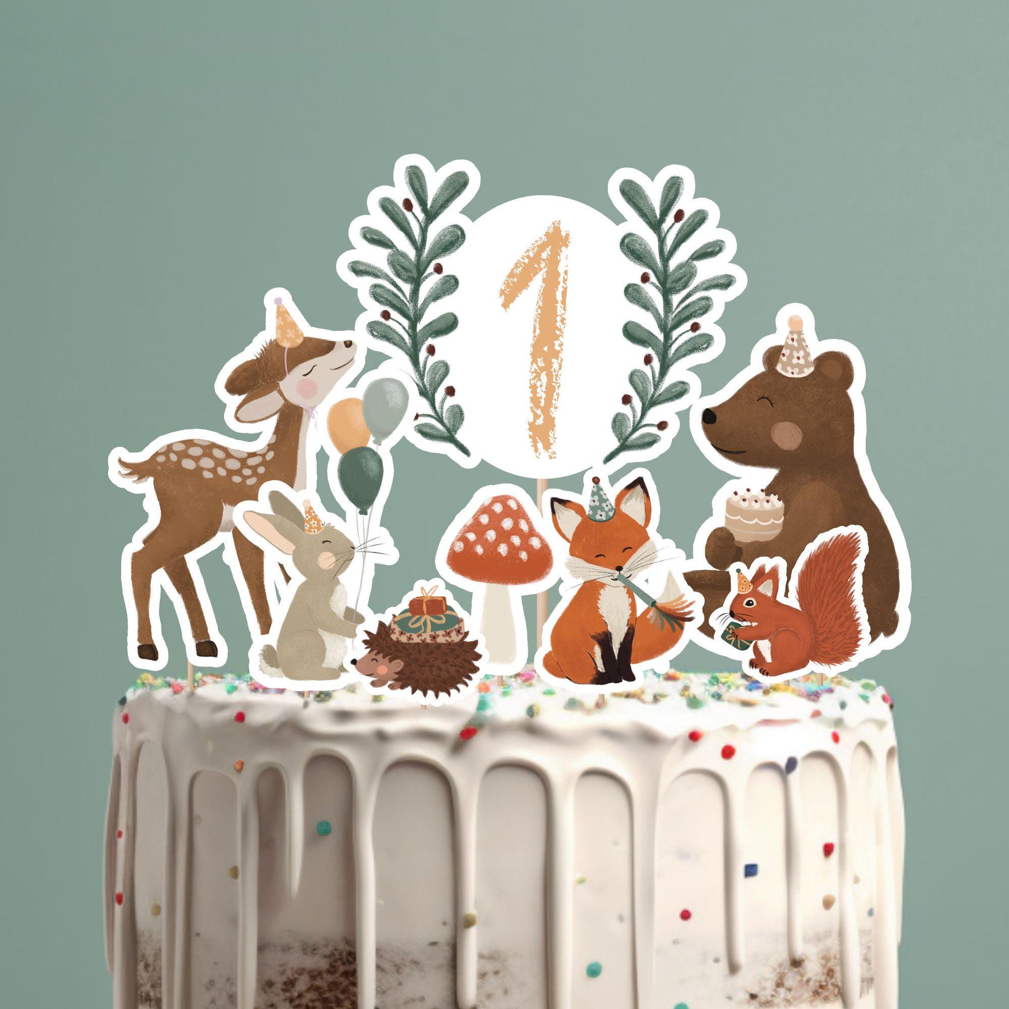 Baby Hirsch Figuren Cake Topper Set – 6-teilige Waldtier-Deko Für Kuchen, Cupcakes & Babyparty