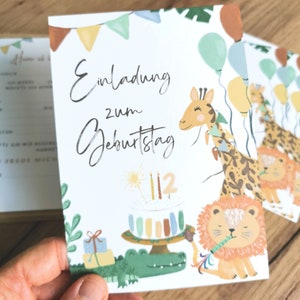 Einladungskarten Safari Geburtstag wild one Geburtstagseinladung Dschungelgeburtstag wilde tiere Einladung Kindergeburtstag Einladung Junge
