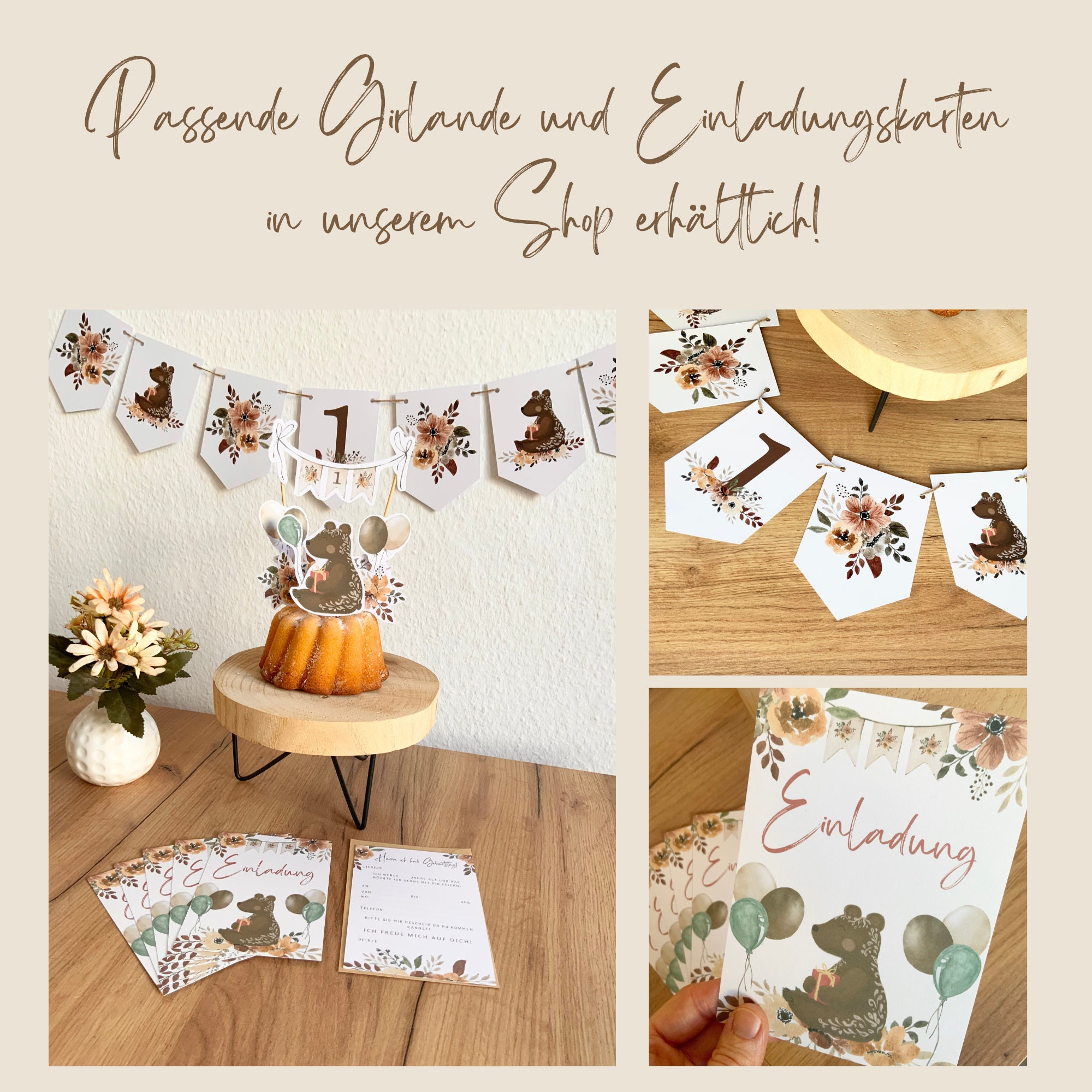 Waldtiere Tortenaufleger Set - Eichhörnchen, Igel & Hirsch Deko Für Kuchen