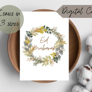 Afdrukbare Eid Mubarak wenskaart 5x7 om zelf af te drukken Aquarel Eid kaart 4x6 download pdf Boho Ramadan vouwkaart A6 Bayram