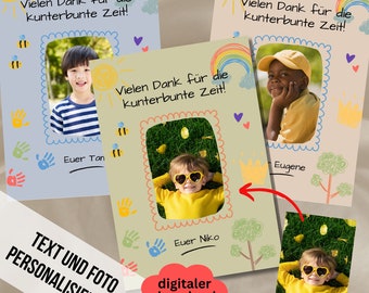 Carte d'adieu maternelle, garderie, enseignant, carte cadeau d'adieu, carte de remerciement, garderie, école primaire, cadeau pour les enseignants, cadeau pour les éducateurs