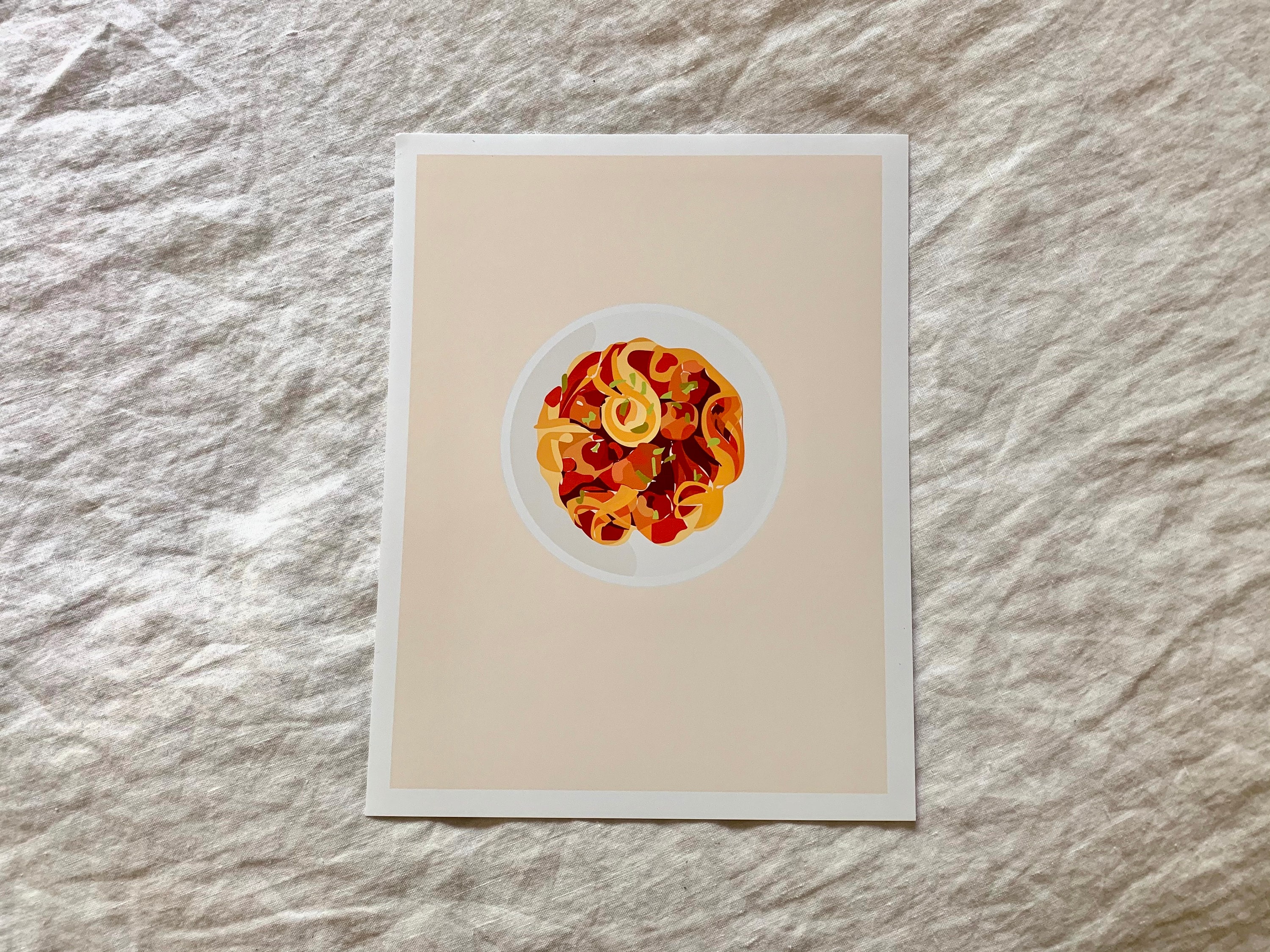 Linguini Illustration Print: Minimal, Graphic, Digital Illustration ...