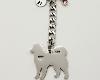 Team Husky Keychain pawprint leather