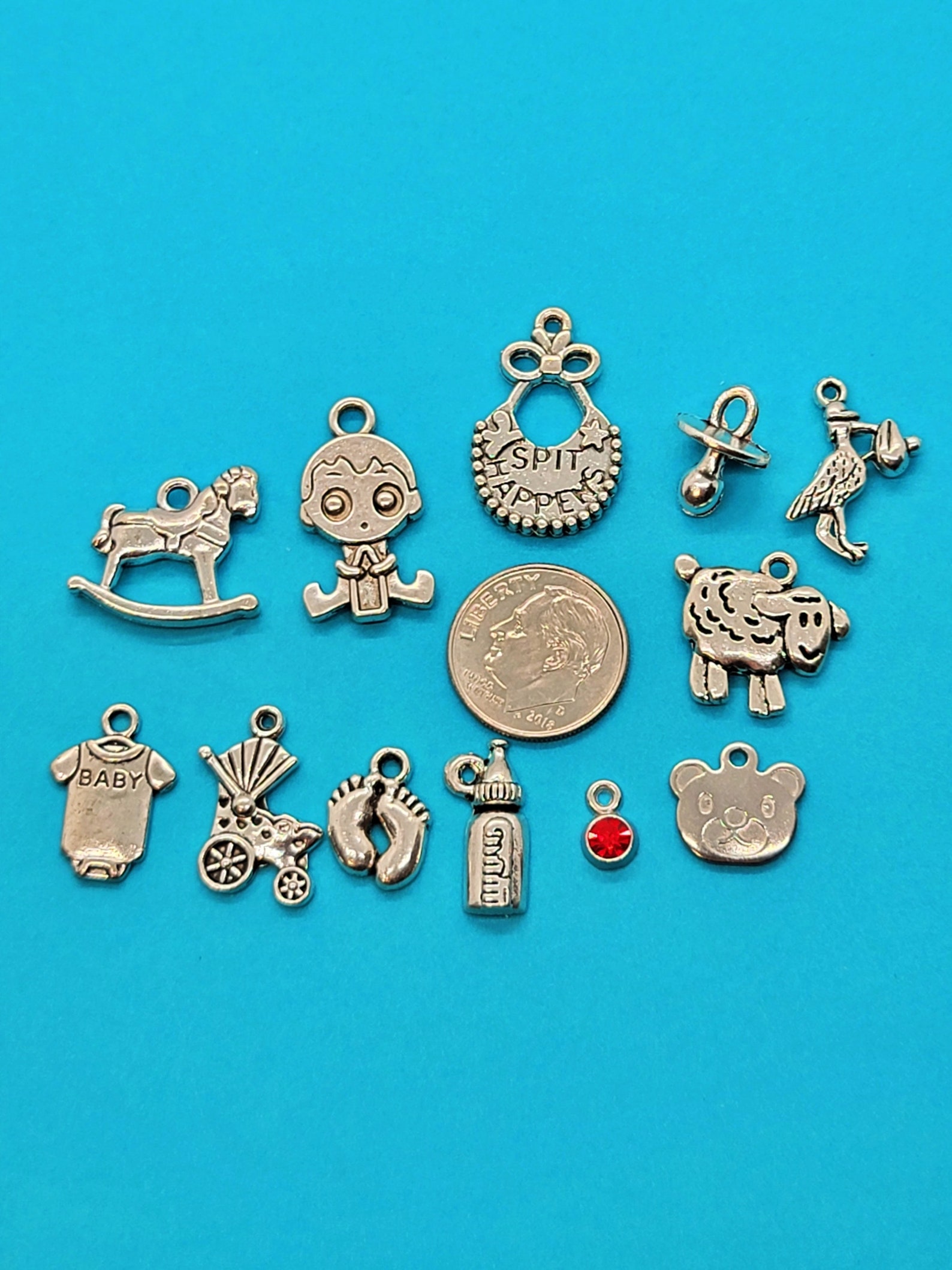 Baby Charm Bracelet Baby Charm Stainless Steel Chain Spit Etsy