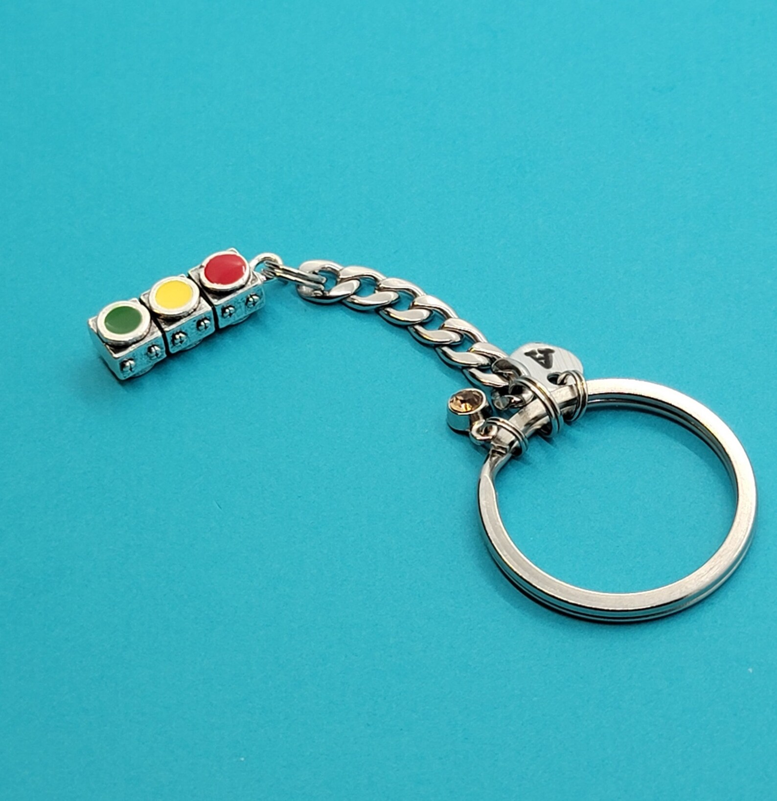 Traffic Light Key Chain Traffic Light Charm Stainless Steel Etsy
