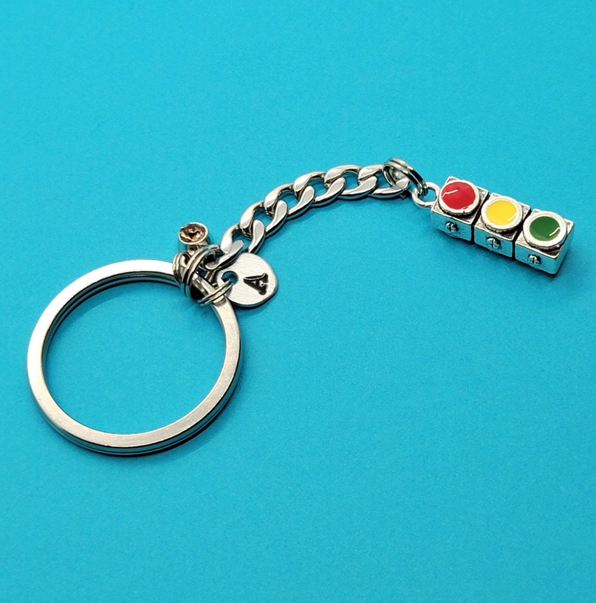Traffic Light Key Chain Traffic Light Charm Stainless Steel Etsy UK