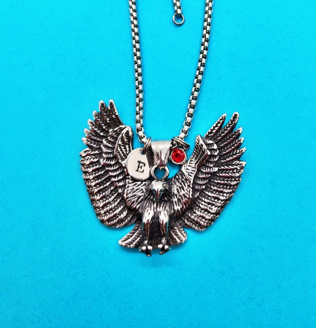 Eagle Charm Necklace, Eagle Charm, Stainless Steel Chain and Charm