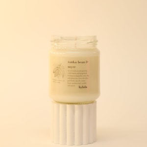 Tonka Bean & Myrr scented 22cl Soy Jar Candle / Natural Soy Candle Wax Melt Reed Diffuser / Autumn New Home Fragrance Gift