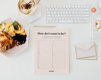 Self Care Journal "How do I want to be?" | Get To Know Yourself Better | Digital Journal | Love Yourself | Self Care Planner