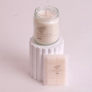 Bergamot and Patchouli scented candle / Natural reed diffuser, Soy wax melt / Spring candle, gift box / Natural smelling fragrance