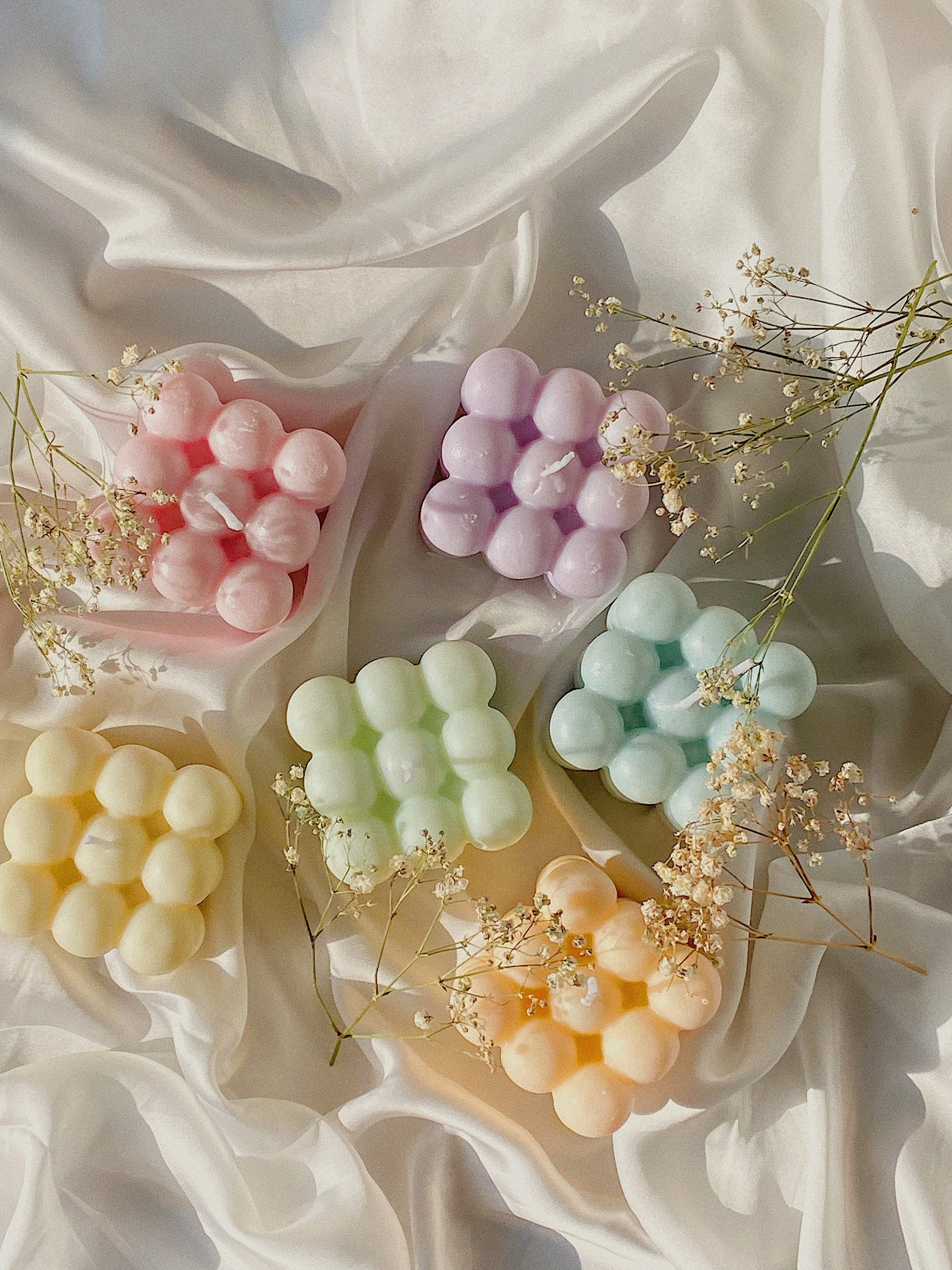 Bulle 6cm Bougie Parfumée Soja en Forme | de Nombreuses Couleurs et Parfums Faveur de Mariage, Cadea