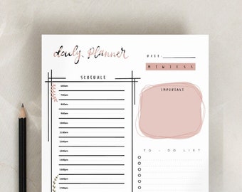 Daily A5 Desk Planner, Weekly planner, Organiser, Memo pad, 35 Tear Off Pages, Schedule time, desk accessories planner, stationery, notepads