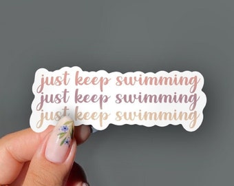 Sticker Just Keep Swimming, Expression Dory Nemo, Sticker Soins personnels, Stickers pour Bullet Journaling, Rappel d'agenda esthétique, Scrapbooking, Film