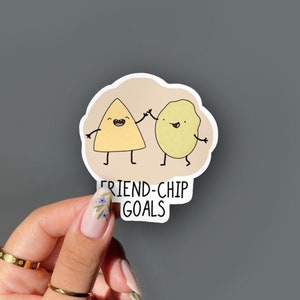 Friend Chip Goals, Journalling Stickers, Food sticker, Punny, Decorative Sticker Pack, Custom Phrase, Bullet Journal, Cute, Best Friend Gift
