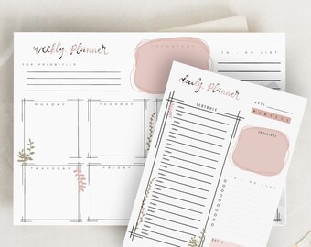 Wekelijkse en dagelijkse simplistische plannerset