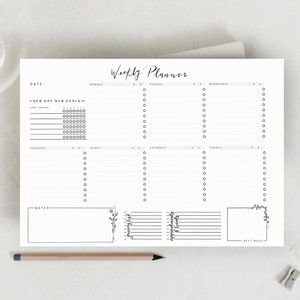 Minimal Weekly Planner, Daily planner, organiser, memo pad, planner pad, desk accessories, desk planner, stationery planner, notepads