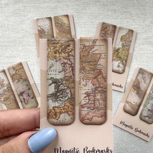 World Map bookmarks, Travel bookmark, book accessories, World map, magnetic bookmark, reading accessories, Travel journalling accessories