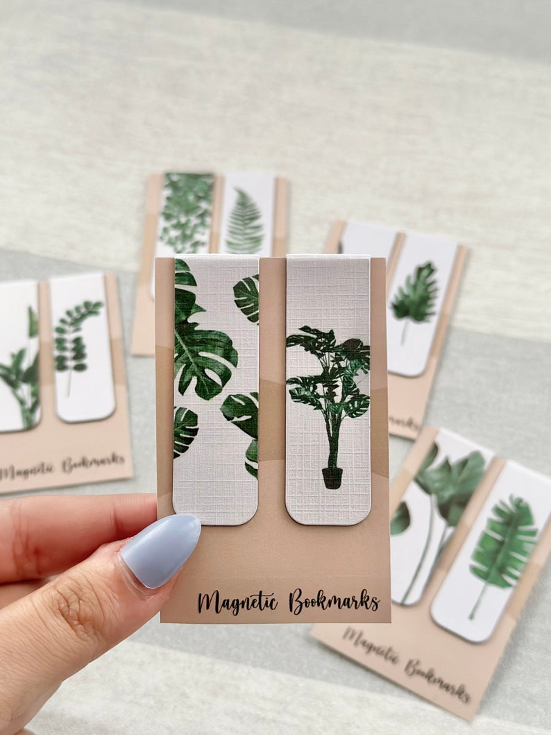 Nature Magnetic Bookmark, Book gifts for book lovers, Floral patterns, Reading accessories, Bookish gifts, Personalise, Plant design book image 3