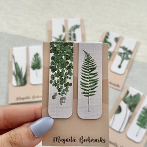 Nature Magnetic Bookmark, Book gifts for book lovers, Floral patterns, Reading accessories, Bookish gifts, Personalise, Plant design book zdjęcie 1