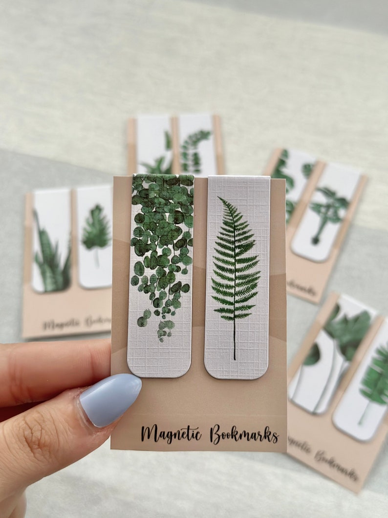 Nature Magnetic Bookmark, Book gifts for book lovers, Floral patterns, Reading accessories, Bookish gifts, Personalise, Plant design book image 1