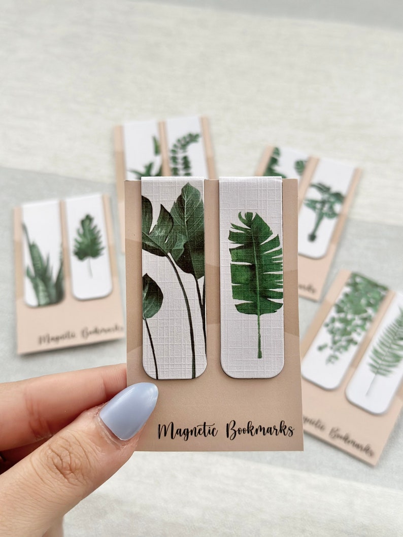 Nature Magnetic Bookmark, Book gifts for book lovers, Floral patterns, Reading accessories, Bookish gifts, Personalise, Plant design book zdjęcie 4