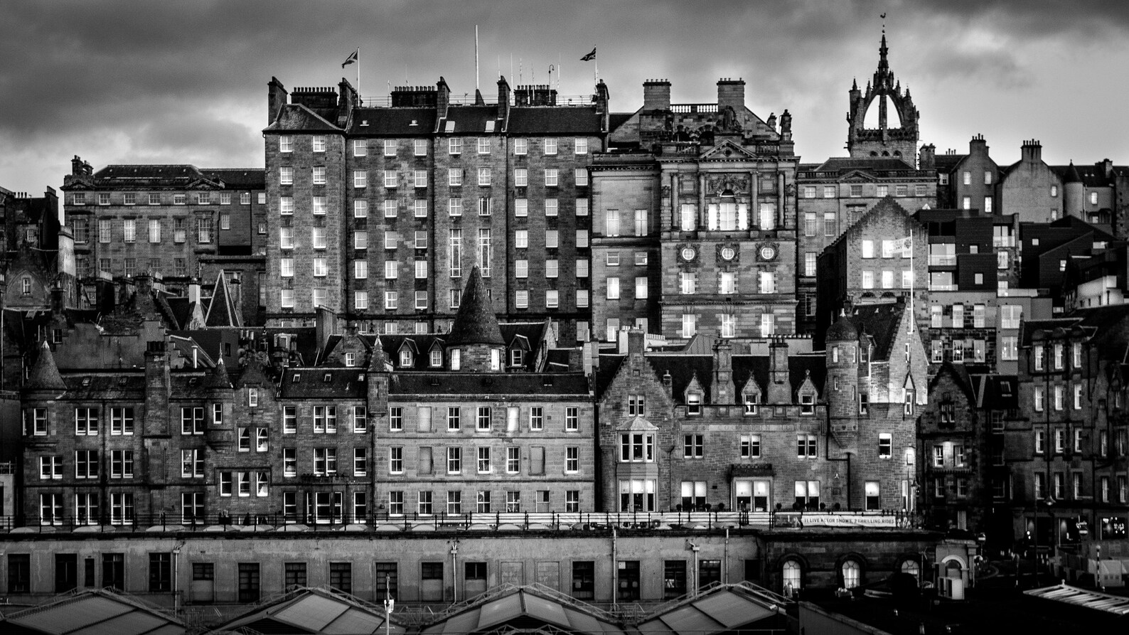 Black and white photo Edinburgh City Centre Fine Art Print Etsy