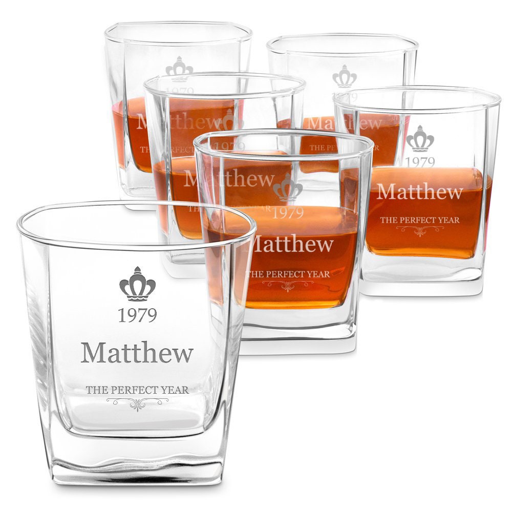 Murrano Verre à Whisky Personnalisé - d'une Capacité de 250 Ml Classique avec Gravure Perfect Vintag