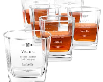 Maverton Verre à whisky à personnaliser - Verre classique pour les connaisseurs de Whiskey - Souvenir avec gravure - Cadeau anniv pour homme