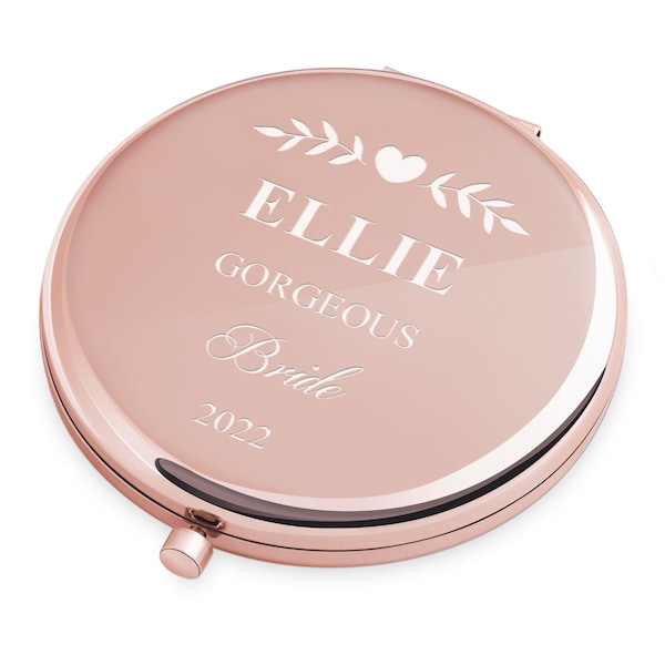Maverton Mini Makeup Mirror - Compact Mirror with engraving - Customised Makeup Mirror for girl - Pocket Accessory - Mother’s Day - For her