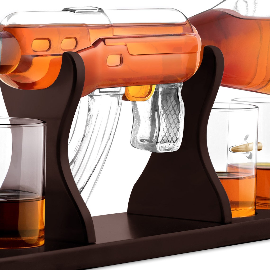 MURRANO Rifle Decanter Set with Whiskey Glasses Personalised Etsy