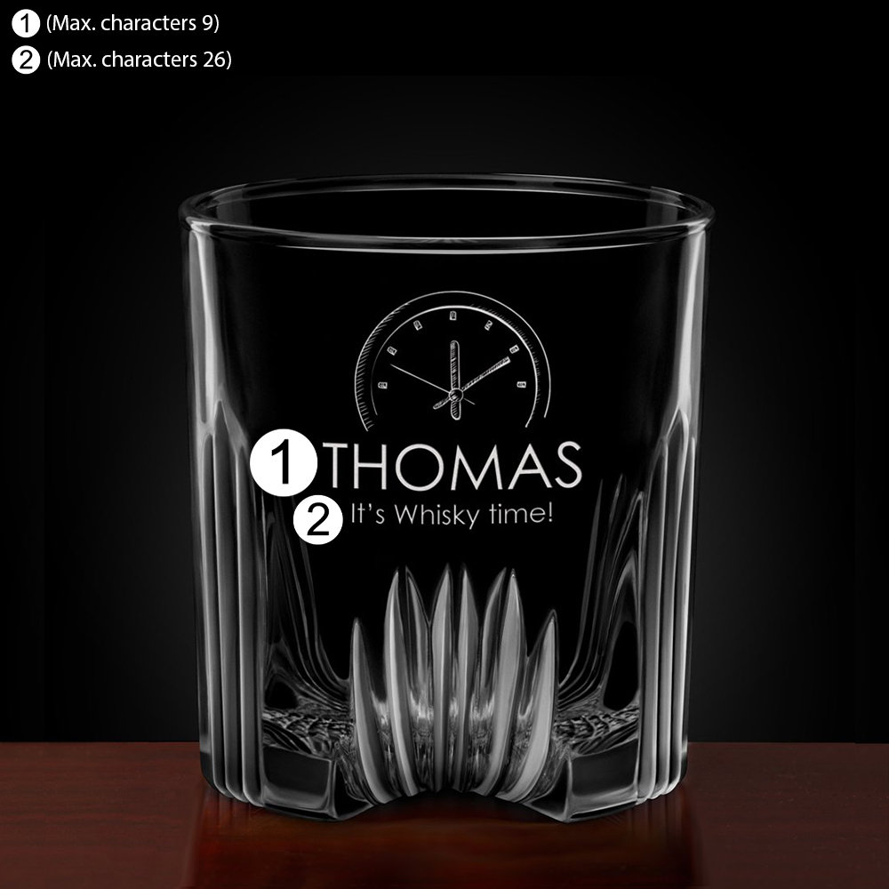 Set à Whisky Carafe + 6 Verres Géométriques Gravés | Cadeau Personnalisé Pour Homme | Pour Anniversaire, Fête Des Pères