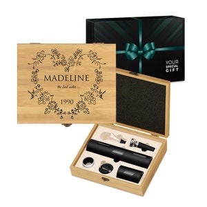 Maverton 6er Weinöffner Set mit Aufdruck - elektrischer Weinöffner - Weinzubehör - Wine Opener Set - Geschenk für Frauen - Frauengeschenk